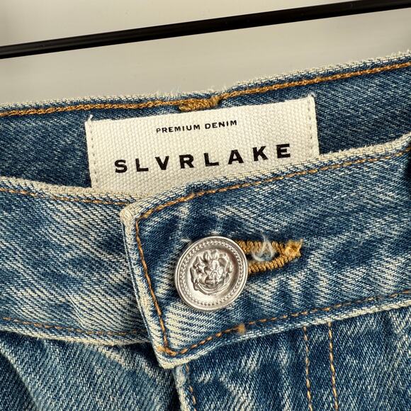 Slvrlake London Jeans SZ 27 NWT Shakedown Straight Leg Distress Denim High Waist - Picture 9 of 16